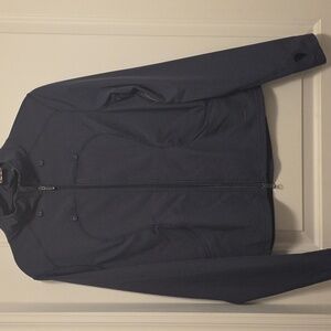#37 Navy Pen Strip Lululemon Zip Up Jacket Size 8 *doesn't have removable hood